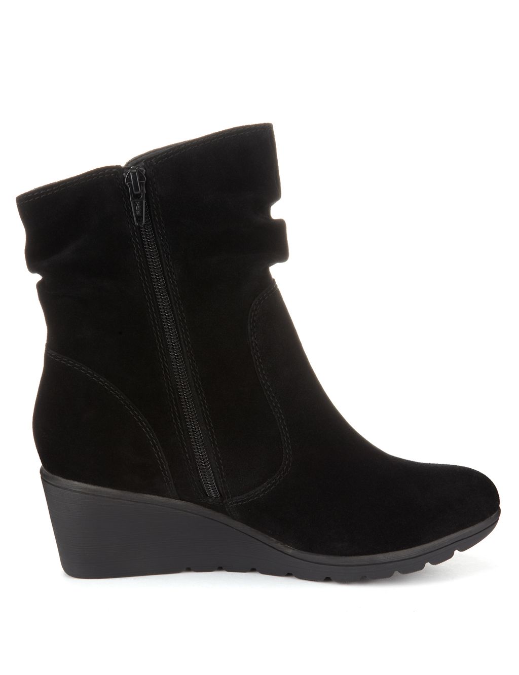Suede Mid Wedge Boots with Stain Away™ 2 of 4