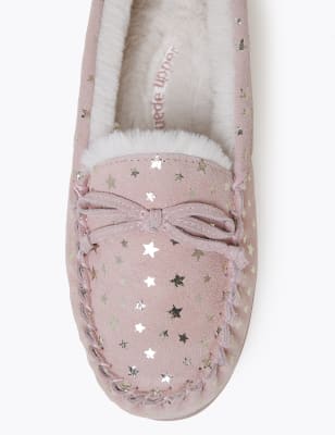 m&s moccasin slippers ladies