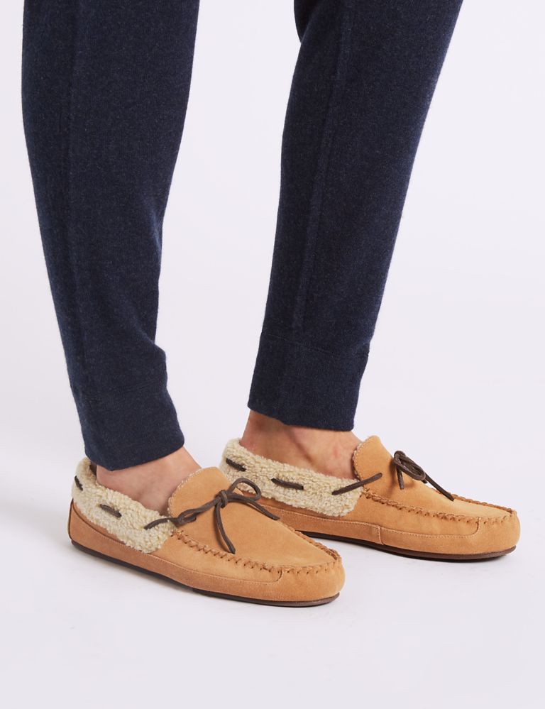 Suede Moccasin Slippers with Freshfeet™ 1 of 6