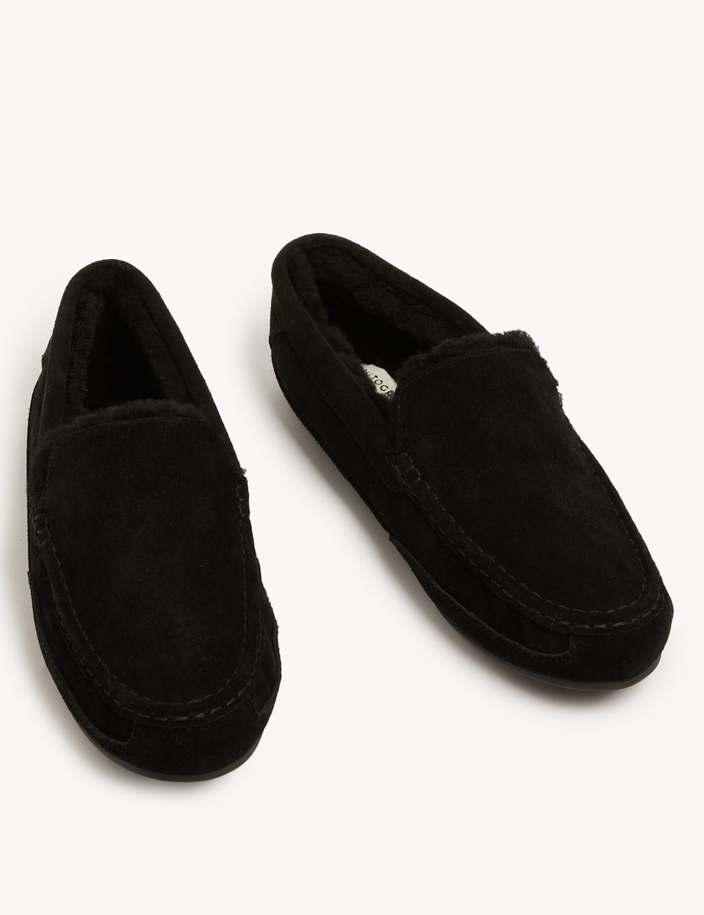 Moccasin slippers mens black clearance
