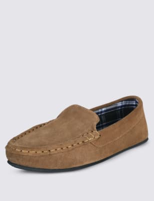 Suede Moccasin Slippers with Thinsulate M S Collection M S