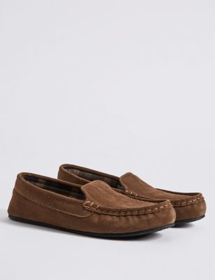 lejer fejl Meddele Suede Moccasin Slippers with Thinsulate™ | M&S Collection | M&S