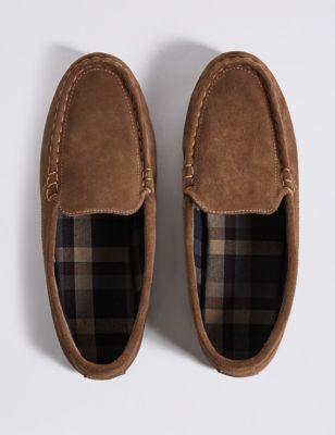 lejer fejl Meddele Suede Moccasin Slippers with Thinsulate™ | M&S Collection | M&S