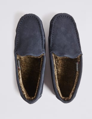 Suede Moccasin Slippers with Thinsulate M S Collection M S