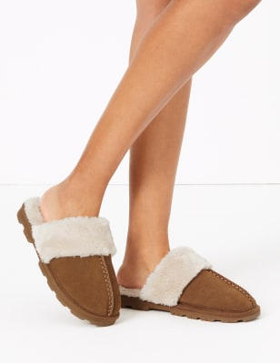 suede mule slippers
