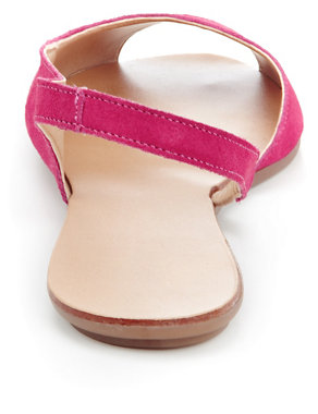 Suede Peep Toe Asymmetric Slingback Shoes Image 2 of 3