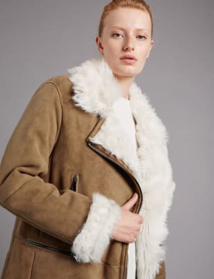 marks and spencer shearling jacket
