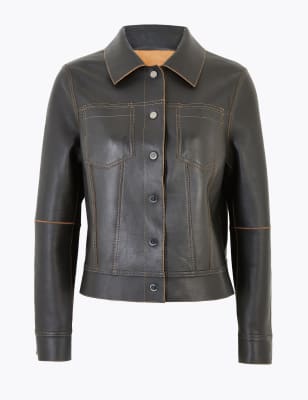 marks and spencer curve leather jacket