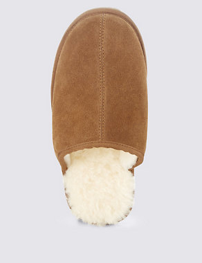 Suede Shearling Mule Slippers Image 2 of 4