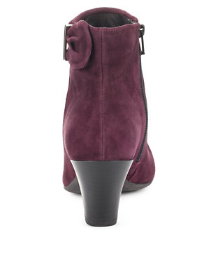 Suede Side Bow Ankle Boots with Stain Away™ Image 2 of 5