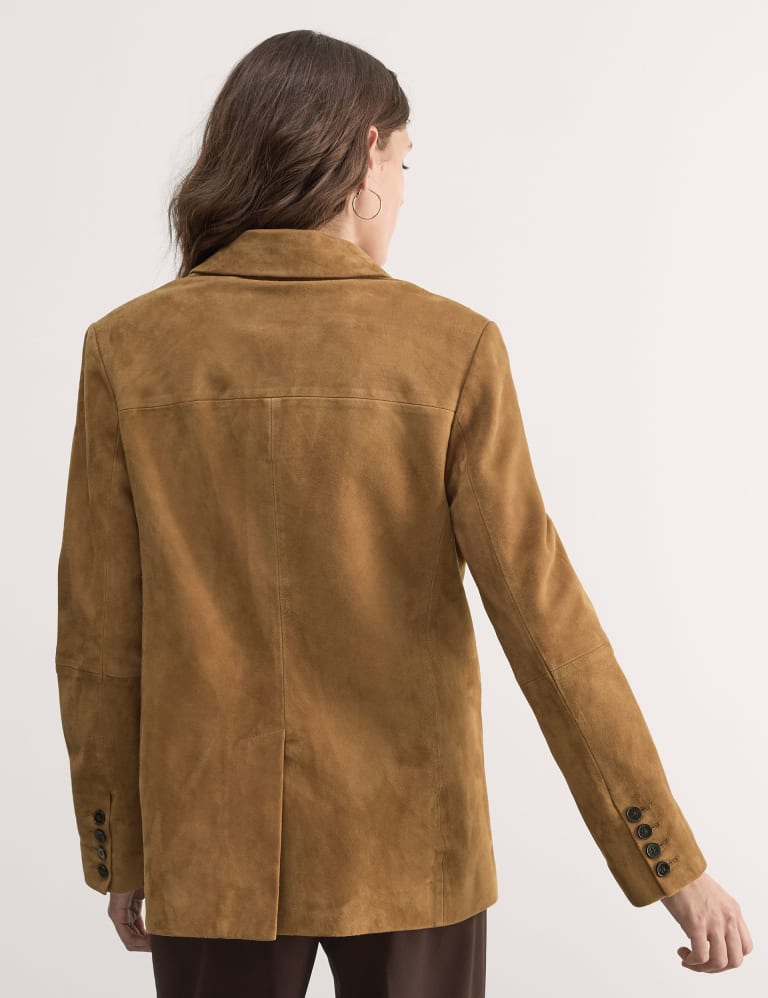 Suede Single Breasted Blazer JAEGER M S