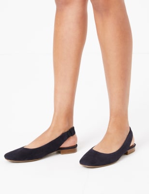 Suede 2024 slingback flats