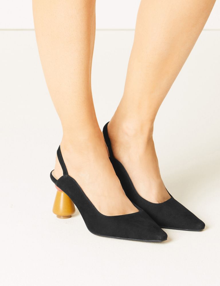 Suede Slingback Shoes 1 of 5