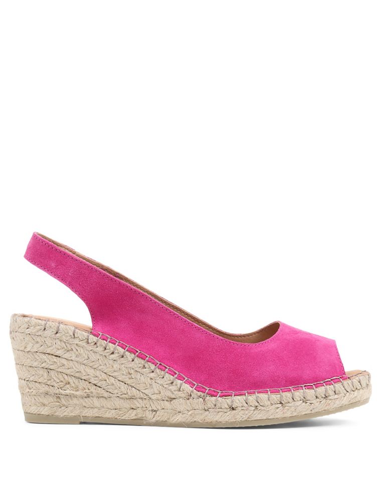 Suede Slingback Wedge Sandals 3 of 7