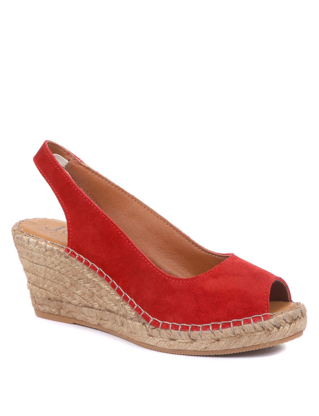Suede Slingback Wedge Sandals 1 of 7