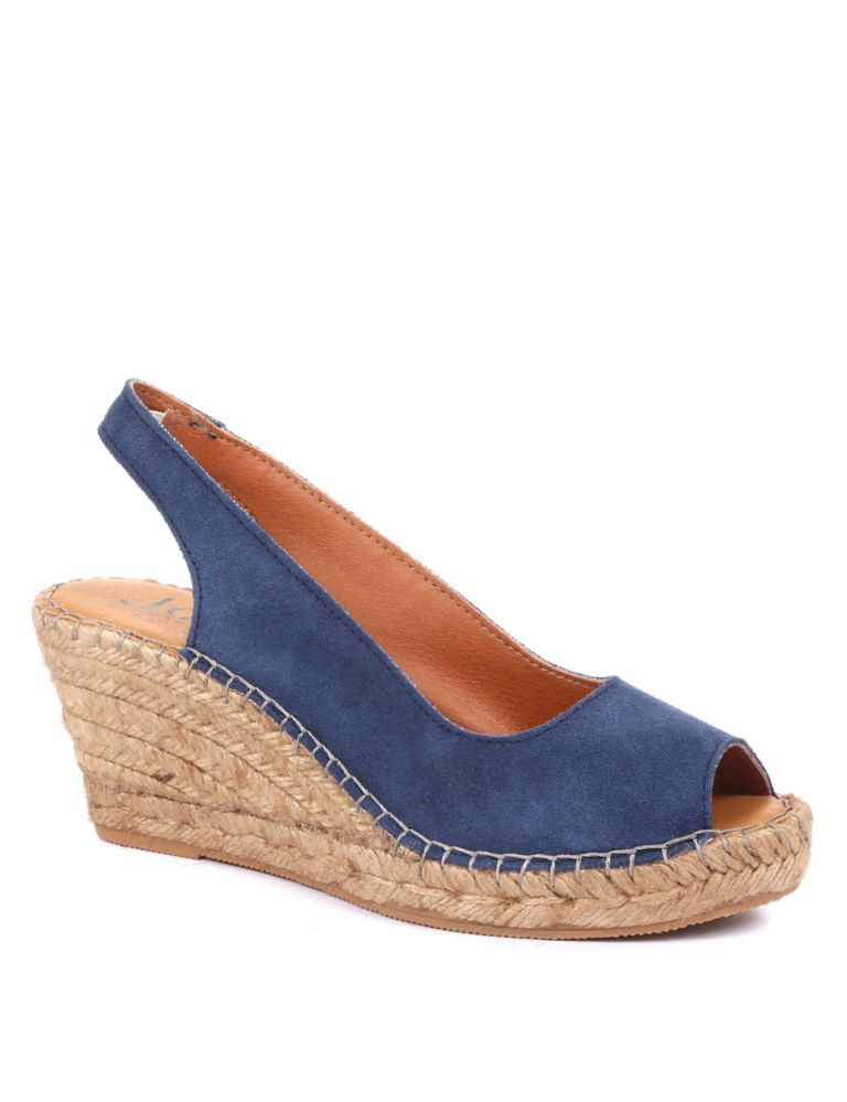 Suede Slingback Wedge Sandals 2 of 6