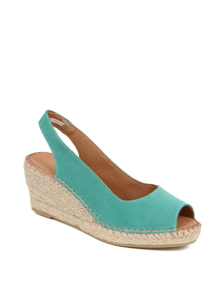 Suede Slingback Wedge Sandals 5 of 8