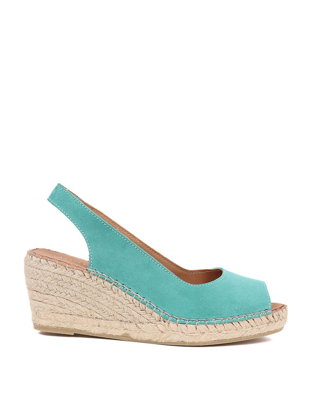 Suede Slingback Wedge Sandals 1 of 8