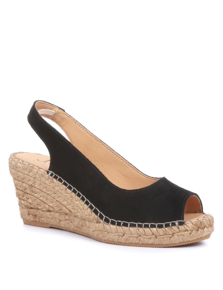 M&s black clearance wedge shoes