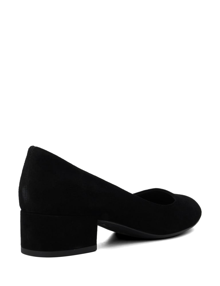 Suede Slip On Block Heel Court Shoes 3 of 4