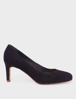 black suede kitten heel shoes