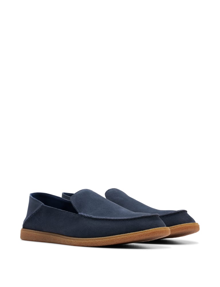 Clarks suede on sale slip on loafers