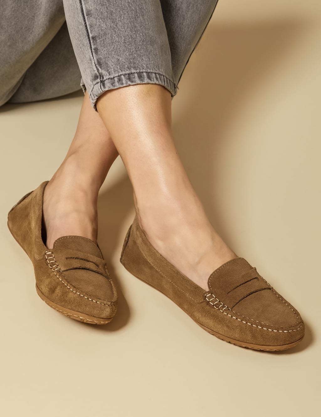 Suede Slip On Loafers