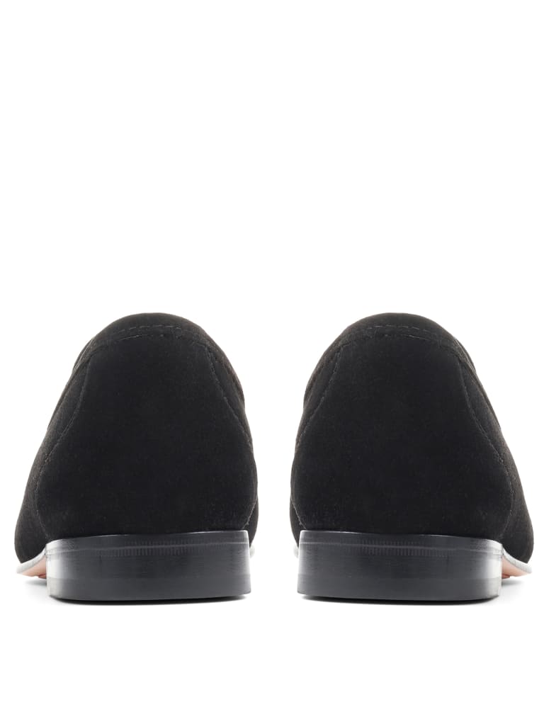 Black suede slip on loafers online