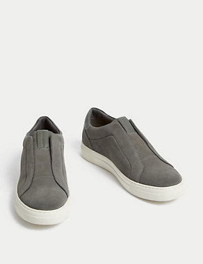 Suede Slip On Suede Trainers with Freshfeet™ Image 2 of 4