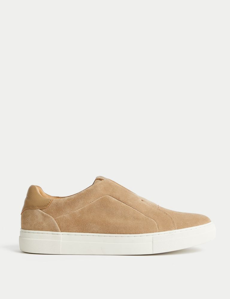 Suede Slip On Suede Trainers with Freshfeet™ 1 of 4