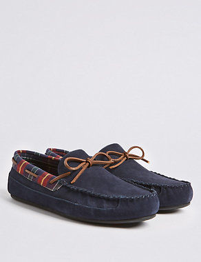 Suede Slip-on Moccasin Slippers Image 2 of 5