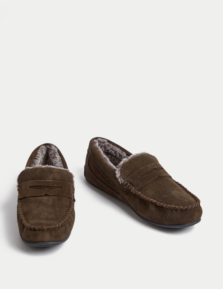Suede Slippers with Freshfeet
