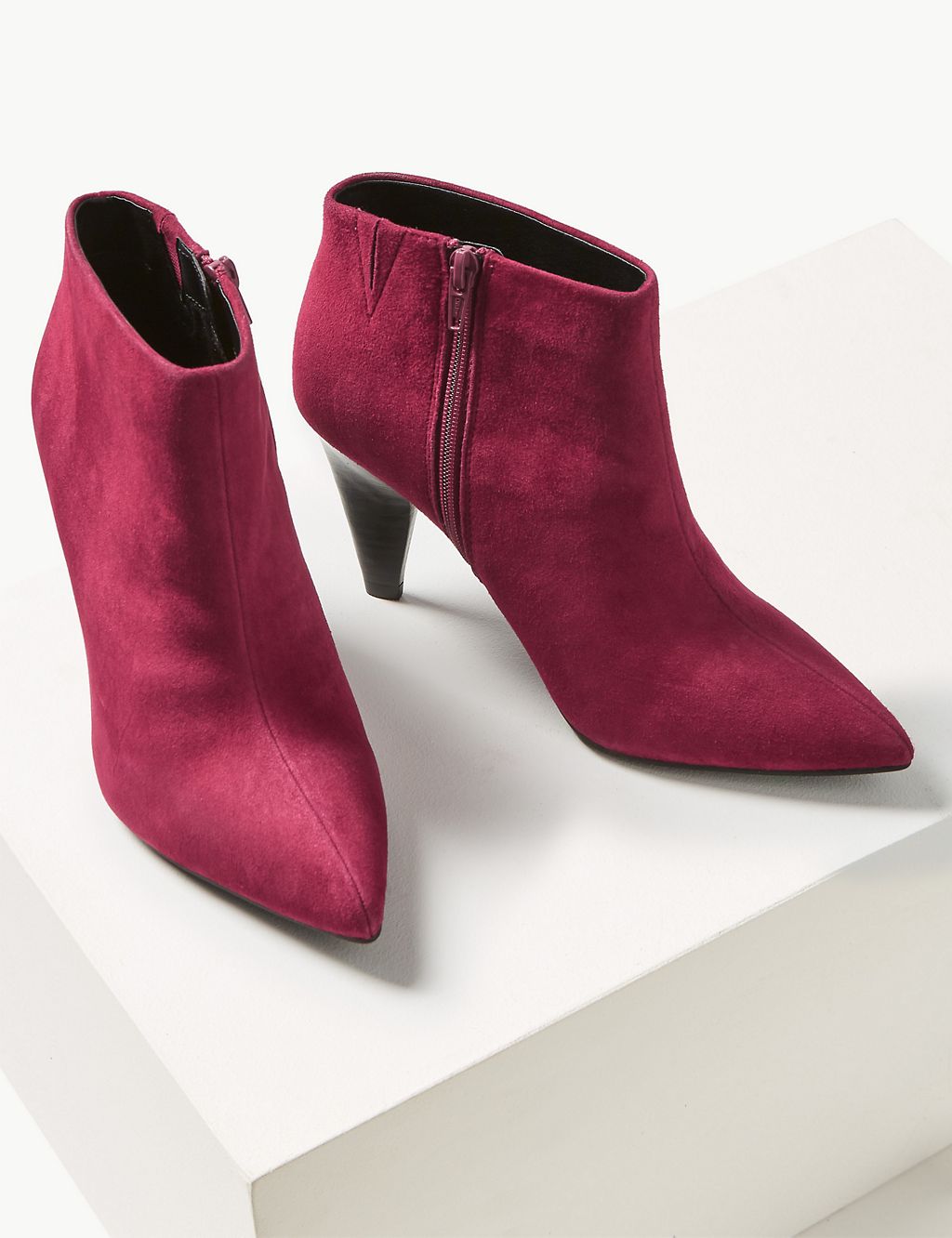 Suede Smart Point Ankle Boots 2 of 6
