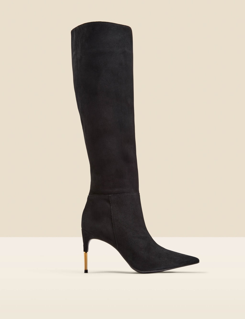 suede stiletto knee high boots