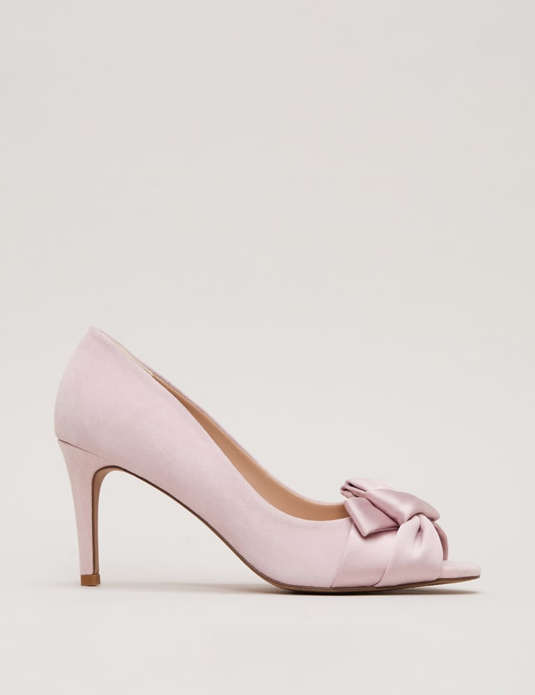 Suede Stiletto Heel Peep Toe Shoes 2 of 7