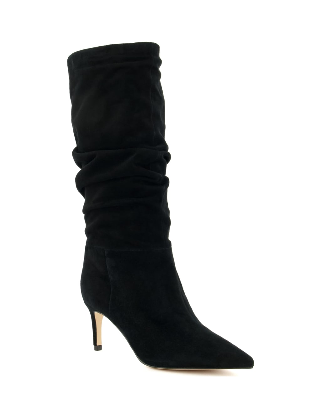 Suede Stiletto Heel Pointed Knee High Boots 1 of 4