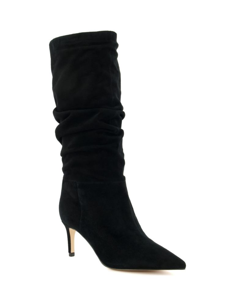 Suede Stiletto Heel Pointed Knee High Boots 2 of 4