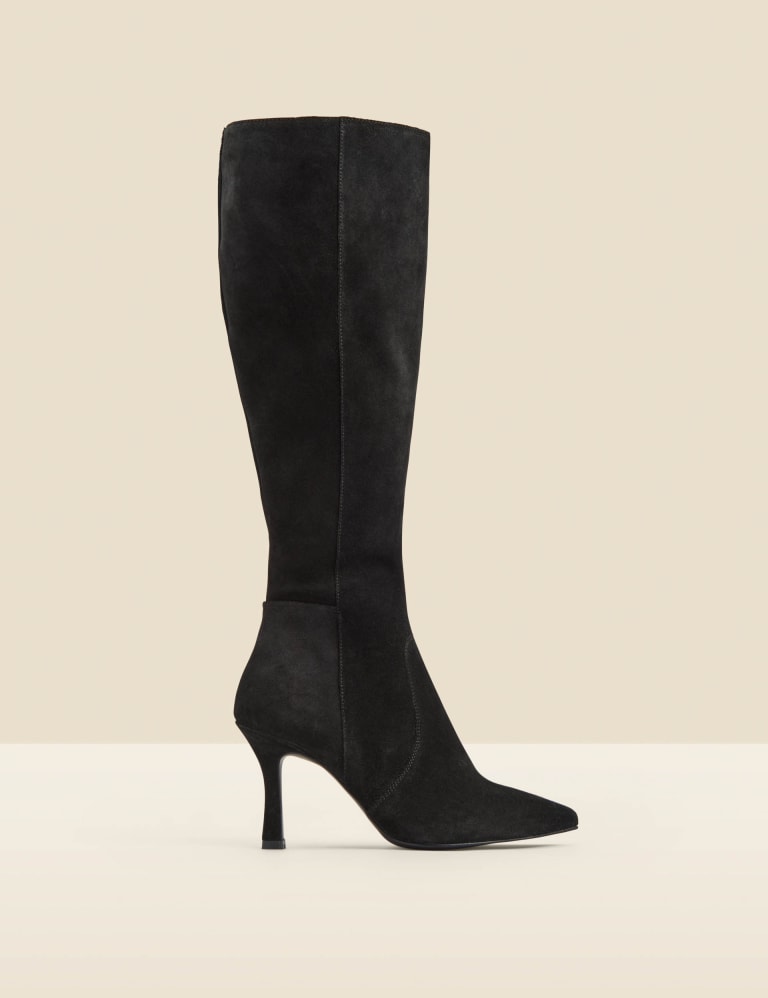 suede stiletto knee high boots