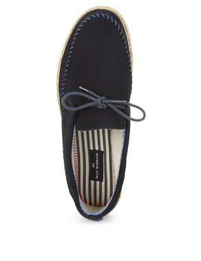 Suede Stitched Lace Up Espadrille Image 2 of 5