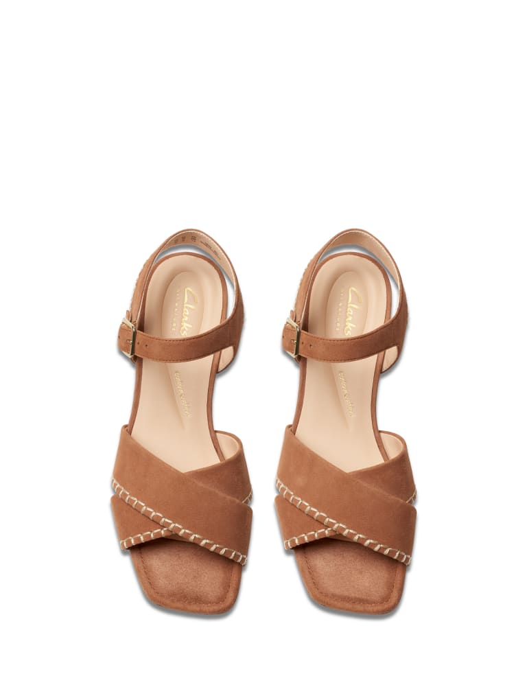 Suede Strappy Block Heel Sandals, CLARKS