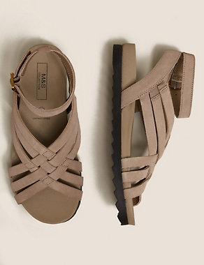 Suede Strappy Flat Gladiator Sandals Image 2 of 4