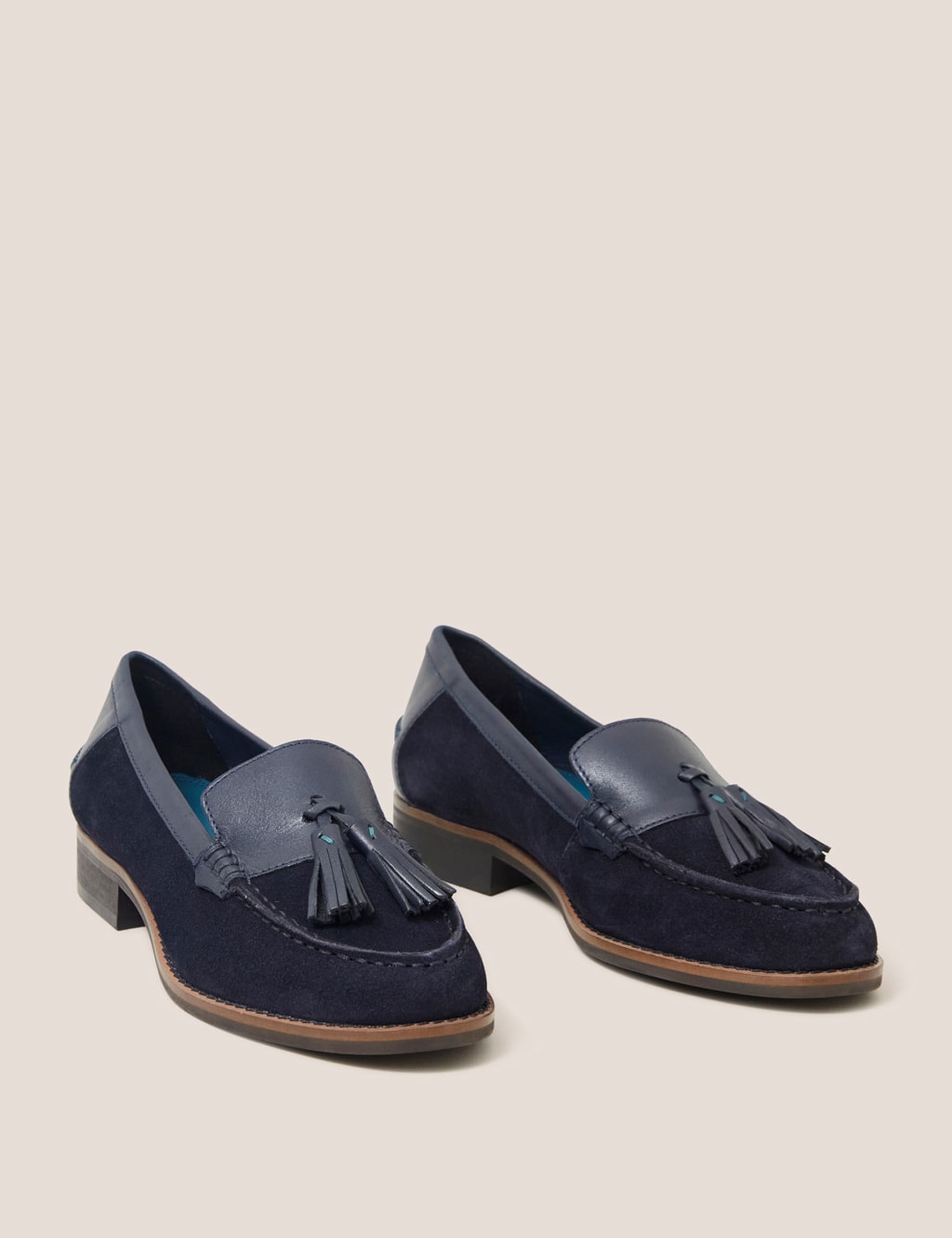 Suede heeled loafers online