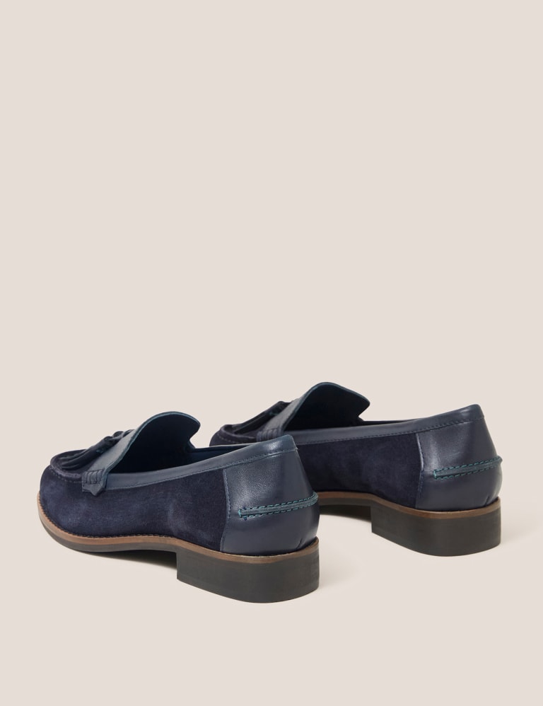 Suede Tassel Block Heel Loafers White Stuff M S