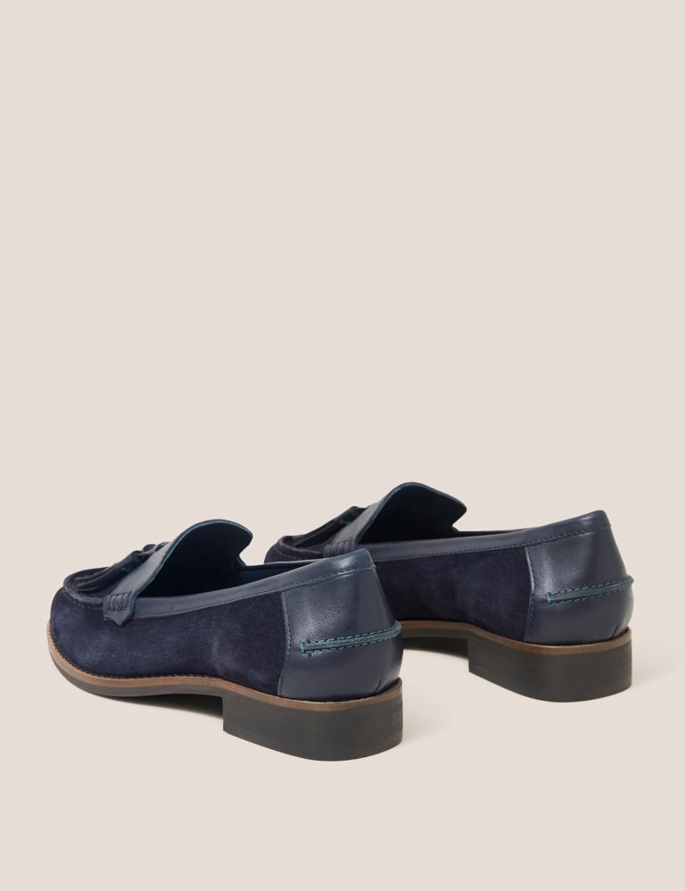 Suede Tassel Block Heel Loafers 3 of 3