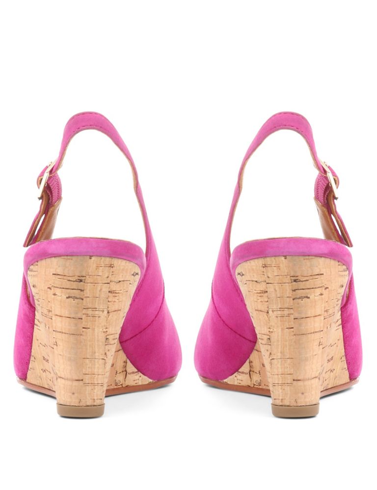 Suede Wedge Slingback Shoes 5 of 7