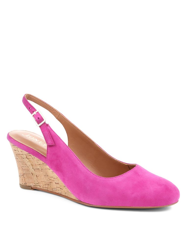 Suede Wedge Slingback Shoes 3 of 7
