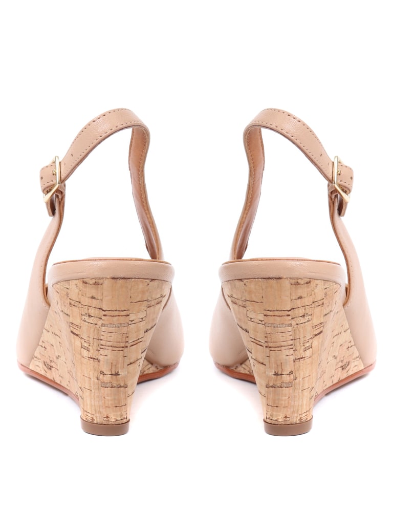 Suede Wedge Slingback Shoes