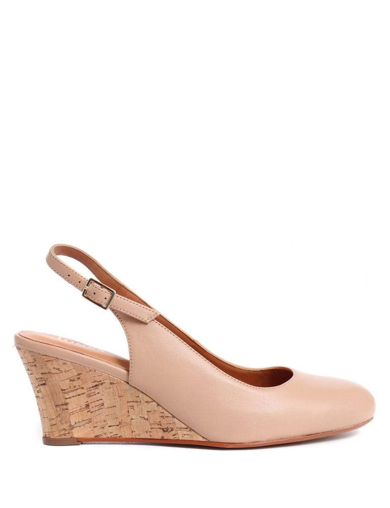 Suede Wedge Slingback Shoes 3 of 7