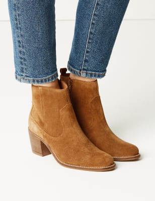 beige western ankle boots