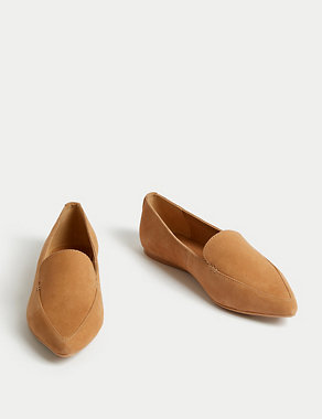 Suede Wide Fit Pointed Ballet Pump Image 2 of 3
